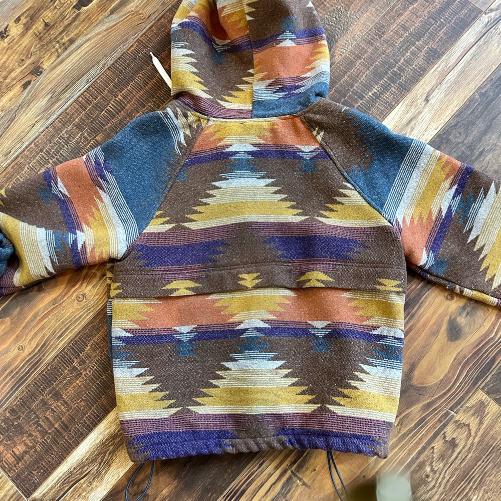 New Aztec halfway zipper hooded pullover.